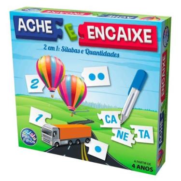 Imagem de Jogo Ache E Encaixe Sílabas E Quantidades Didático - Pais & Filhos