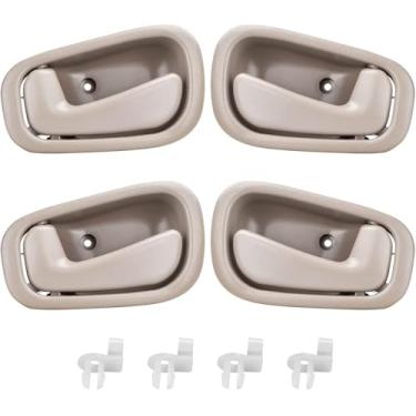 Imagem de FAERSI 4 peças de substituição do lado do motorista e do passageiro para Toyota Corolla Prizm 1998 1999 2000 2001 2002 Toyota Corolla Prizm fechadura manual bege/tan. OE: 79500, 80890