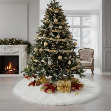 Imagem de Saia Para Arvore De Natal em Pelúcia Pelo Alto 90 cm de Largura S Deco