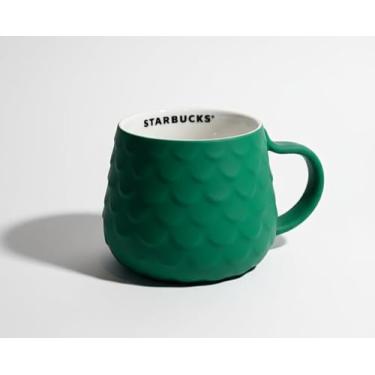 Imagem de Starbucks Caneca de cauda de sereia 400 ml | Copo de café de cerâmica inspirado no oceano | Artigos artísticos colecionáveis para bebidas