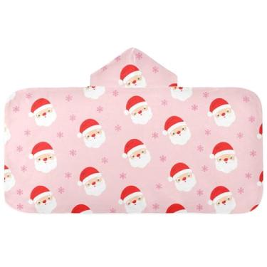 Imagem de Burbuja Toalha de banho com capuz de laço rosa para crianças, toalha de praia de pelúcia macia absorvente para chá de meninas e meninos 3-10 anos, 61 x 127 cm