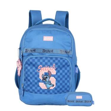 Imagem de Kit Escolar Lilo Stitch Mochila Costas + Estojo Triplo Luxo - Luxcel