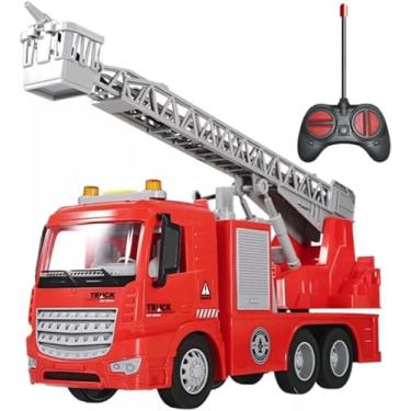 Imagem de Caminhão de Bombeiro com Controle Remoto Vermelho, Luzes e Sons Realistas, Brinquedo Infantil com Pilhas Incluídas para Crianças 3+ Anos - Colecionável