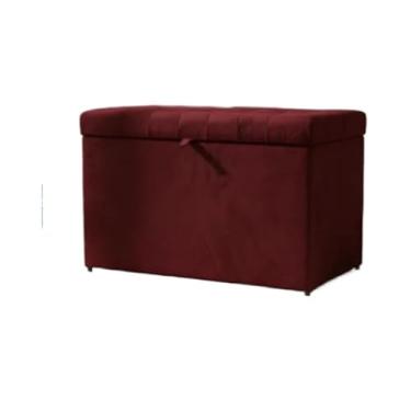 Imagem de Banqueta Decorativa Com EspaçO De Armazenamento - FáCil Acesso(VINHO,Pés em PVC)