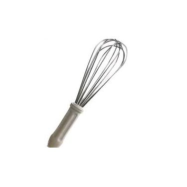 Imagem de Fuê Batedor de Ovos e Massa 30cm Inox Profissional Cabo Branco – Utensílio de Cozinha Durável