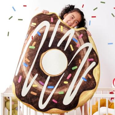 Imagem de jinchan Tapete redondo fofo de 0,9 m chocolate donut tapete divertido lavável tapete de sala de jogos doce sobremesa círculo tapete legal antiderrapante 9 cm redondo macio aconchegante capacho pequeno