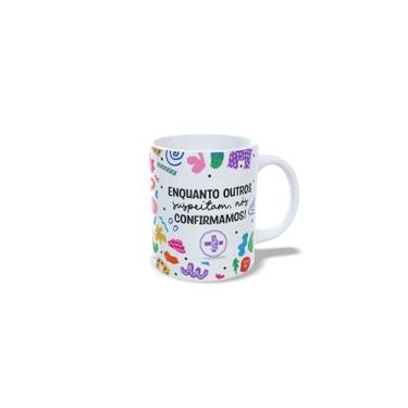 Imagem de Caneca de Cerâmica 325ml Profissões em Cores, Design Advogado, Branco com Padrão Colorido (17868)