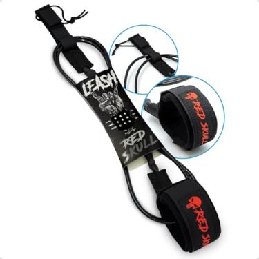 Imagem de Leash Cordinha Surf 6 Pés 6mm Competição - Distorcedor Duplo Inox e Neoprene Confortável para Pranchinha (Ondas até 2m) (Preto)