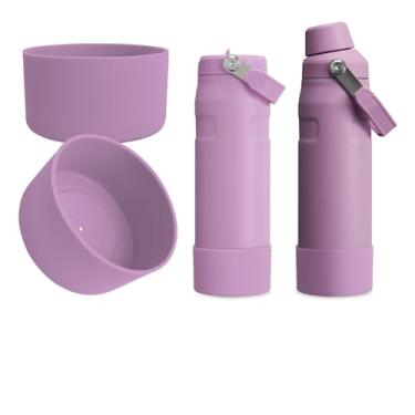 Imagem de Kaitiaki Bota de silicone de 2 peças para Stanley IceFlow 680 g – Serve para garrafas com canudo e tampa de fluxo rápido, manga inferior antiderrapante, acessórios de proteção para garrafa de água