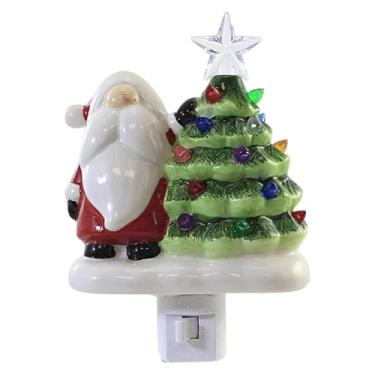 Imagem de Ioensy Luminária de Natal em formato de árvore de Natal, decoração natalina, luminária de parede com cena natalina, de Natal para decoração, Papai Noel