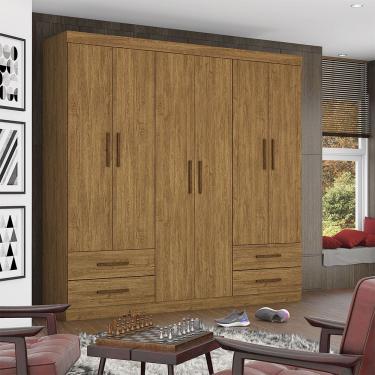 Imagem de Guarda Roupa Casal Lu 6 Portas 4 Gavetas Carioca Móveis Cinamomo
