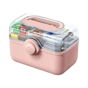 Imagem de Caixa Organizadora De Medicamentos Familiar De Grande Capacidade, Kit 