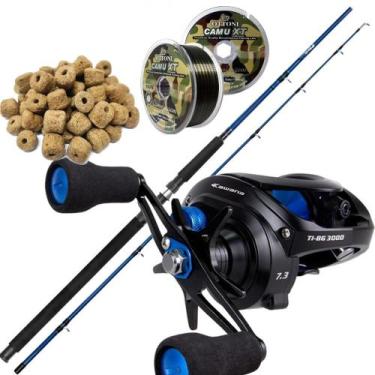 Imagem de Kit Pesqueiro 30kg Carretilha Tigon BG Vara 80lbs Linha - KAWANA, Esqu