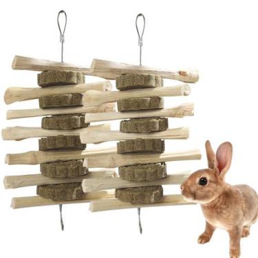 Imagem de Pacote com 2 brinquedos Kathson Bamboo Chew para coelhos e hamsters