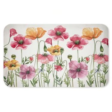 Imagem de Poppy Place Tapete antifadiga para jardim de flores, tapete ergonômico acolchoado para cozinha e pé com suporte antiderrapante, tapete confortável ecológico, design de Kim Allen, 76 cm x 45 cm
