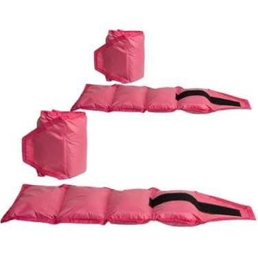Imagem de Kit 02 Pares Caneleiras Academia com Peso de 3kg e 4kg Musculação Fisioterapia Pilates Ginástica Confortável Cor Rosa