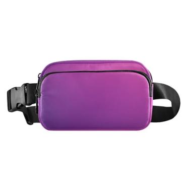 Imagem de Bolsa de cinto colorida gradiente ajustável alça transversal pochete feminina transversal, Roxo gradiente, one size, Roxo gradiente