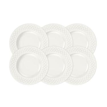 Imagem de Kit Prato Sobremesa Tramontina Ingrid Em Porcelana Decorada 21 Cm 06 P