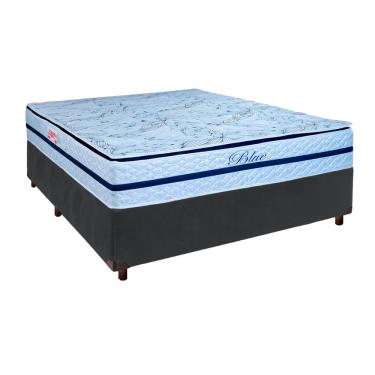 Imagem de Cama Box + Colchão Casal Molas Ensacadas Blue Paropas