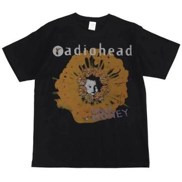 Imagem de Radiohead Rock Band Print American Street Hip Hop Vintage Preto Camise