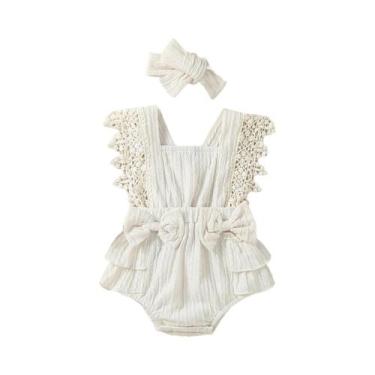 Imagem de Vestido sólido sem mangas para bebês com arco, streetwear ao ar livre,