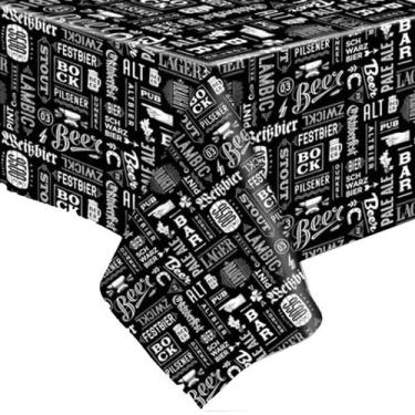 Imagem de Toalha Mesa Plástica Térmica Boteco 4 lugares Redonda - Idealiza