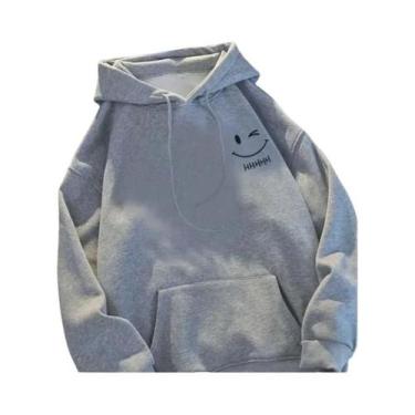 Imagem de Moletom Com Capuz Engraçado Para Homens Com Estampa De Rosto Sorrident