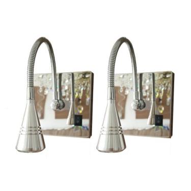 Imagem de Kit 2 Arandelas Articulada Led Cabeceira Cama Quarto Com Interruptor -