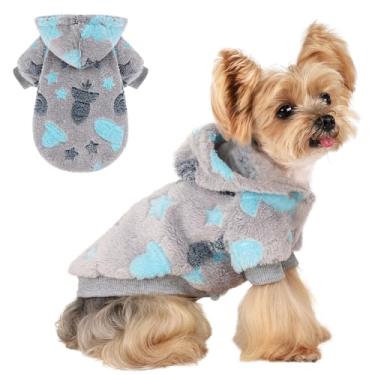 Imagem de Yikeyo Suéter de cachorro para cães pequenos, meninas, meninos, moletons com capuz macio, moletom extra quente para cachorro outono inverno para cachorrinho, roupas para filhotes de chihuahua yorkie