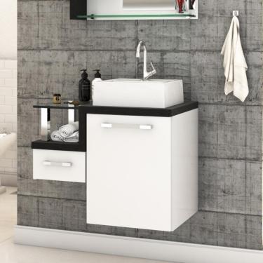 Imagem de Conjunto Balcão C-cuba Q32 Legno 630 Branco Chess C-nogal Branco Chess C-preto ônix