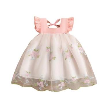 Imagem de Vestido Floral De Verão Sem Costas Com Decote Quadrado Para Menina, Ve