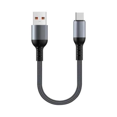 Imagem de Cabo USB a Para USB C Curto De Ângulo Reto De 90 Graus, Carregamento R
