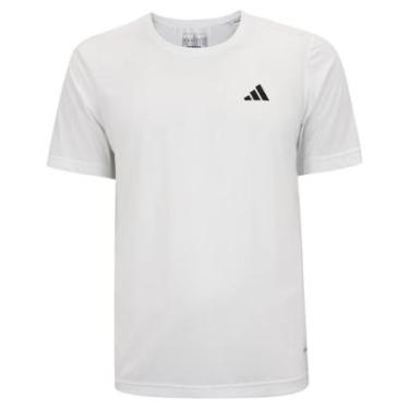 Imagem de Camiseta Adidas Own The Run 3 Listras Branca e Preta Masculina-Masculino