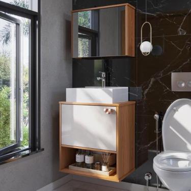 Imagem de Gabinete de Banheiro Lotus Movelove 2 Portas com Espelheira e Espelho,
