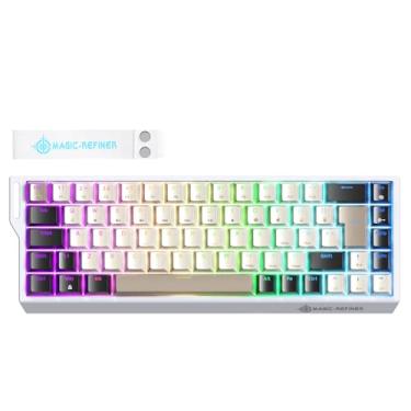 Imagem de MAGIC-REFINER X68 Rapid Trigger 60% Wired TKL Keyboard with Hall Effect Switch, 8KHz Polling Rate, RGB Backlit, Top Mount for PC/Mac Esport Gamers (Cheese)