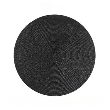 Imagem de Jogo Americano kit 4 ou 6 Peças Mesa Sousplat Cozinha Redondo Jantar Descanso de Prato(Preto×6)
