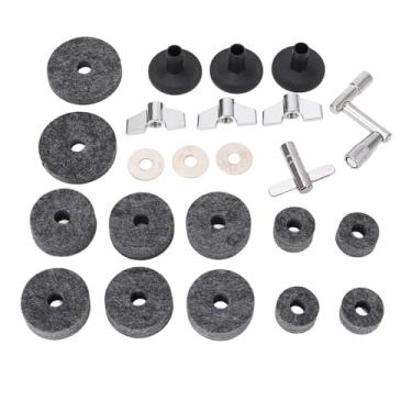 Imagem de RiToEasysports Acessórios de Tambor, Almofadas de Feltro de Suporte de Prato de 25 Peças Com Arruelas de Porcas de Asa para Manutenção de Conjunto de Tambor (GREY)
