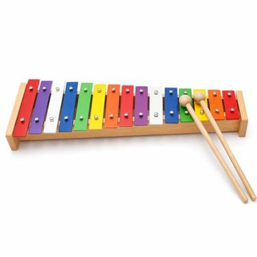 Imagem de Xilofone para Crianças, 15 Notas de Madeira, Xilofone Colorido para Crianças, Instrumento Musical de Piano para Educação Inicial