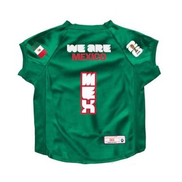 Imagem de Littlearth Camiseta elástica Big Pet - oficialmente licenciada pela Copa do Mundo da FIFA de 2026, equipe: México, Tamanho: Grande (Costas: 61-96,5 cm; Circunferência do peito: 81-96,5 cm; Pescoço