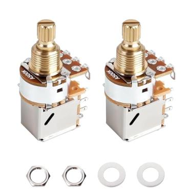 Imagem de Banworks Potenciômetro de guitarra Full Brass A500K Imperial 3/20.3 cm Thread Push Pull com eixo curto dividido de 18 estrias (comprimento de 15 mm) para Fender Strat/Tele Gibson Les Paul LP/SG PRS 2