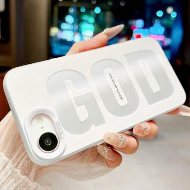 Imagem de HYUEKOKO "GOD HAS A Plan for You, capa de telefone para iPhone 16e, linda estampa de letras de moda, design estético, capa simples, TPU macio, fina, à prova de choque para meninas, mulheres e homens