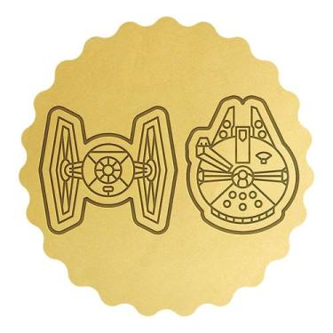 Imagem de Kit 2 Cortadores Naves Espacial Millennium Star Wars - DOCEIMPRESSO,  