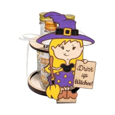 Imagem de Prateleira de bebidas, peças centrais de Halloween para barracas de bebidas | Prateleira de exposição para garrafas de licor de festival de vinhos,Prateleira de exibição de garrafa com 3 slots, peça c