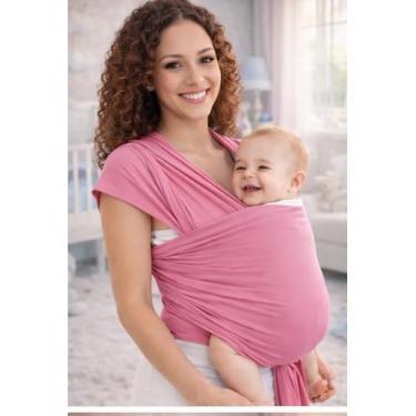 Imagem de Baby Sling Wrap Mamãe Canguru – Confortável, Ergonômico, Tecido Malha Gel 100% Poliéster – Prático de Lavar – Uso Diário (PINK)
