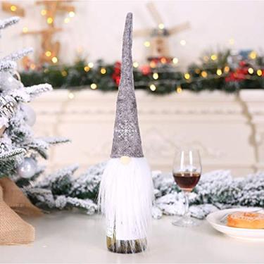 Imagem de Capa para Garrafa de Vinho Padrão Papai Noel Suportes Garrafas Decoração Mesa Presente Ação Graças Feriados Festivais Decorção Jantar Festa Projetos C