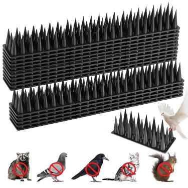 Imagem de Kit 15 Espigões Anti Pombos Pretos,Picos de Grade Plástico para Afugentar Pombos e Gatos,Adequado para Telhados e Janelas,Dispositivo de Repelente para Animais
