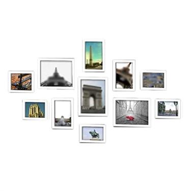 Imagem de Molduras de madeira, moldura de parede, fotos de família, exibição de fotos, sala de estar, quarto, decoração de parede, 11 peças/conjunto de molduras (11 peças brancas) (11 peças brancas)