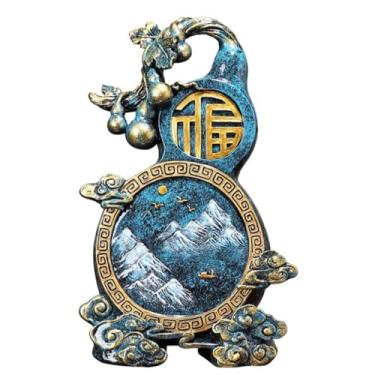 Imagem de pcagfaajmh Decoração de mesa resina paisagem cabaça artesanato chinês vinho armário ornamentos decoração escritório mesa sala de estar e acessórios