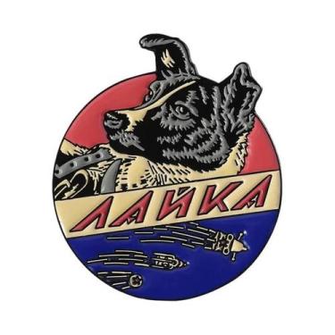 Imagem de Broches De Esmalte Do Cão Espacial Russo Laika, Souvenirs Do Primeiro 