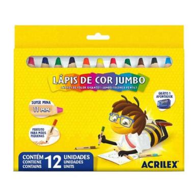Imagem de Lapis de cor jumbo c/12un super mina 11mm - acrilex